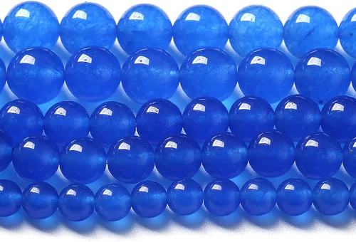 Miniatura 17 de 36 cuentas de calcedonia de jade rojo natural de 25/64 pulgadas (0.394 in), redondas sueltas, piedras preciosas energéticas curativas, para hacer