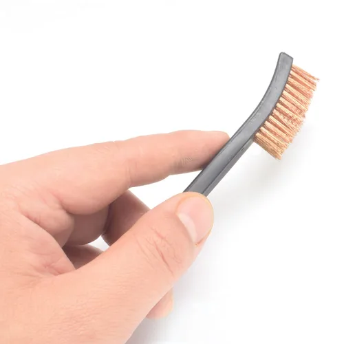 Miniatura 6 de Paquete de 10 cepillos de limpieza multiusos de doble punta para pistolas de 7 pulgadas, cepillos de cerdas de nailon de acero y latón