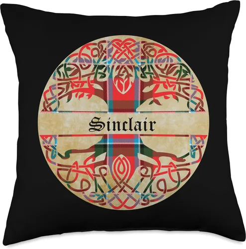 Miniatura 5 de Bagtown Clans Sinclair Clan - Almohada de tartán con apellido escocés, 16 x 16 pulgadas, multicolor
