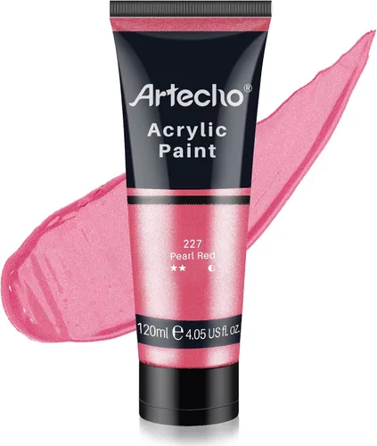 Miniatura 36 de Artecho - Pintura acrílica blanco titanio (120 ml / 4.05 oz), tubos de pintura para manualidades artísticas sobre lienzo, piedra, roca, madera