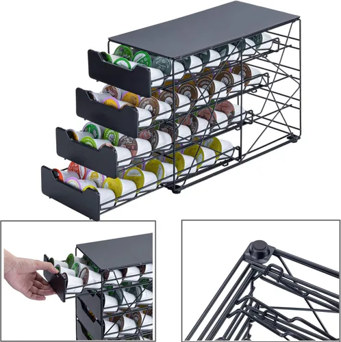 Miniatura 3 de K - Portavasos para mostrador pequeño para Keurig K-cup Holder para Mr Coffee para té (84 cápsulas, 4 niveles)
