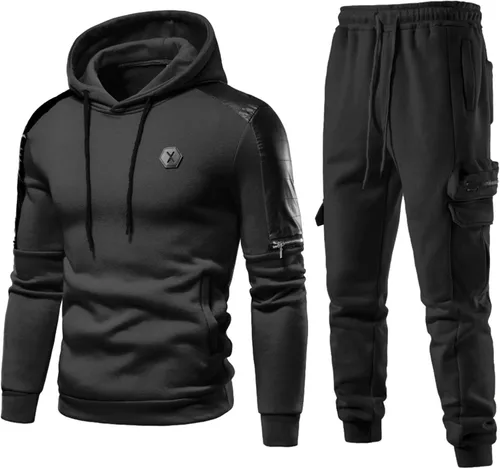 Miniatura 2 de Conjunto deportivo de 2 piezas para hombre, sudadera con capucha y manga larga