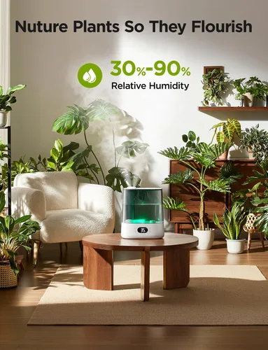 Miniatura 9 de GoveeLife Humidificadores inteligentes para dormitorio, llenado superior de niebla fría de 6 litros para habitación grande, sensor de humedad, modo