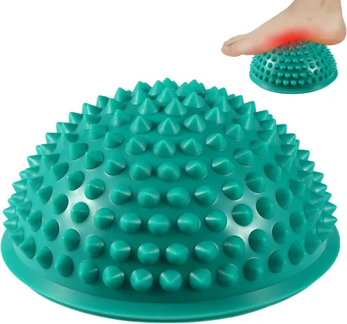 Agatige Bola de masaje de pies, semiredonda de PVC con pinchos para pies, terapia de equilibrio, cúpula de punto de activación, rodillo de masaje