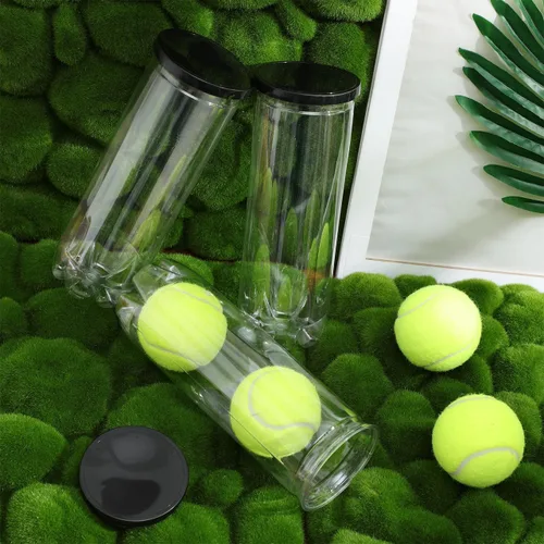 Miniatura 2 de 3 piezas de soporte para pelotas de tenis, botella de almacenamiento multifunción portátil para pelotas de tenis, contenedor transparente con tapa