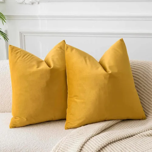 Miniatura 34 de Juspurbet - Juego de 2 fundas decorativas de terciopelo para cojines, fundas suaves para sofá, cama o sillón con cremallera oculta, para sala