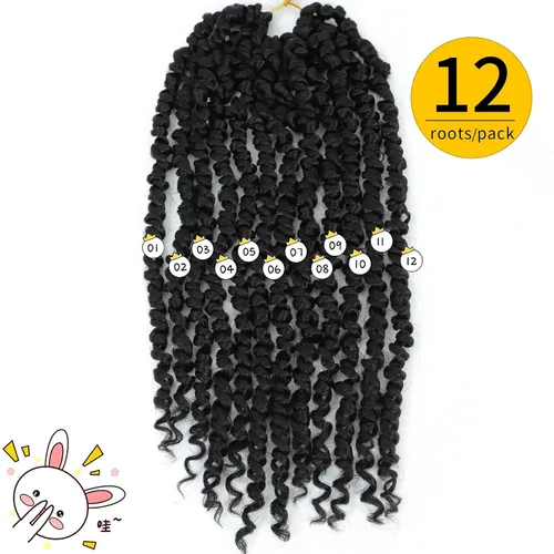 Miniatura 5 de Fulcrum Cabello Passion Twist de 10 pulgadas, 8 paquetes de cabello de ganchillo Passion Twist para mujeres negras, cabello pretrenzado de ganchillo