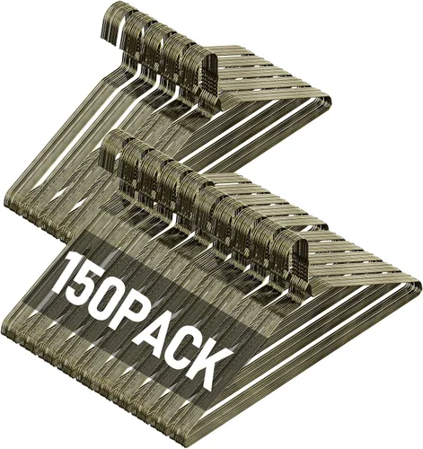 Miniatura 26 de SPECILITE Paquete de 100 perchas de alambre de metal a granel para trajes de tamaño estándar, abrigos, camisas, pantalones, faldas, ahorro de Bronce
