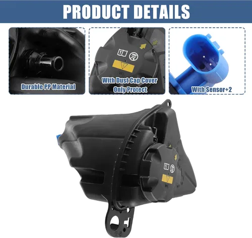 Miniatura 6 de X AUTOHAUX Tanque de depósito de radiador de refrigerante 17137647283 Botella de expansión de desbordamiento de refrigerante con tapa y sensor