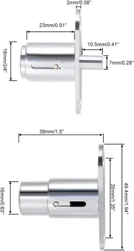 Miniatura 4 de uxcell Cerradura de émbolo de empuje para armario de escritorio, cajón, diámetro de cilindro de 3/4 pulgadas, longitud del cilindro de 7/8 pulgadas