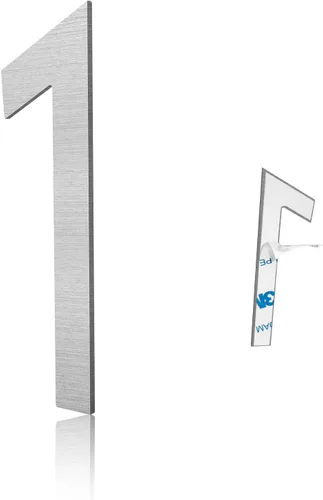 Miniatura 8 de Números de casa modernos de 3 pulgadas, número de buzón de correo plateado cepillado, material de acero inoxidable, números de puerta autoadhesivos 7