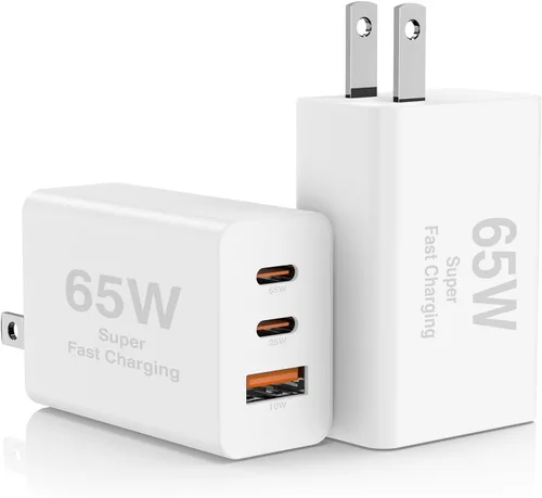 Miniatura 17 de Paquete de 2 bloques de cargador de pared USB C de 65 W, adaptador de carga USB C de 3 puertos de 100 W tipo C de carga súper rápida para MacBook