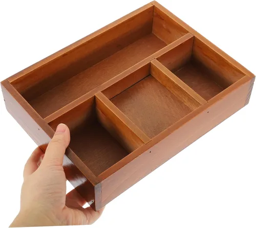 Miniatura 7 de Cabilock Bandeja de joyería dorada para perfumes, bandeja de tocador de tocador, compartimento de madera, organizador de maquillaje, solución