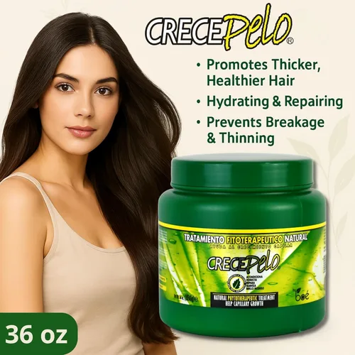 Miniatura 4 de CrecePelo Natural Fitoterapéutico Tratamiento capilar acondicionador profundo 36 oz – Mascarilla de hidratación botánica para fortalecer suavidad