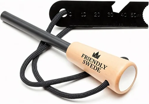 The Friendly Swede Ferro Rod Herramienta Iniciadora de Fuego — Herramienta de Supervivencia Iniciadora de Fuego de Pedernal y Acero con Mango de