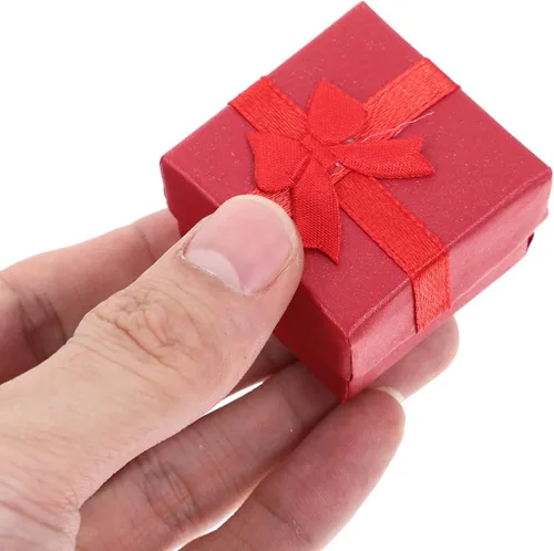 Miniatura 9 de Hemoton 24 cajas pequeñas de joyería rojas para anillos y aretes, cajas compactas para boda, compromiso, cumpleaños, aniversario, presentación