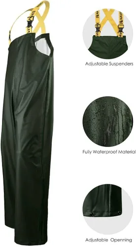 Miniatura 6 de FWG Traje de lluvia para hombre, chaqueta de trabajo impermeable resistente y pantalones con capucha