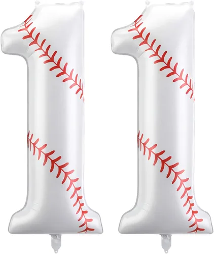 Miniatura 11 de Jenaai Globos de béisbol con el número 7 de 40 pulgadas, decoraciones de fiesta de cumpleaños, globos de aluminio grandes para cumpleaños, baby