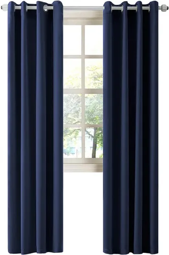 Miniatura 51 de LA PALMA Cortinas opacas con aislamiento térmico y ojales, para sala de estar, dormitorio, paquete de 2 paneles
