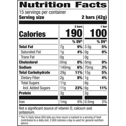 Miniatura 2 de Nature Valley Barras de granola crujientes, avena y miel, 30 unidades, 22.35 oz (15 bolsas)
