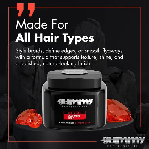 Miniatura 6 de Gummy Gel profesional para el cabello para hombres y mujeres – Gel de peinado de fuerte sujeción para looks de espalda resbaladiza, rizos, trenzas