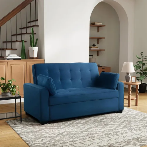 Miniatura 21 de Serta Ainsley Sofá Cama Convertible de 66.5", Tamaño Full, Dreamcoil Comfort, Tela Tejida Suave, Carbón