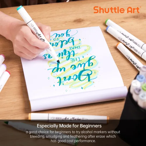 Miniatura 3 de Shuttle Art Almohadilla de Marcadores, Libro de Bocetos Cuadrado Portátil de 8.3”x7.67”, 50 Hojas de Papel para Dibujo con Marcadores, Papel de Arte