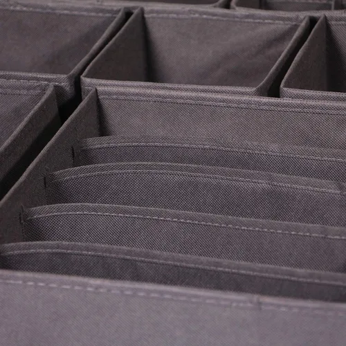 Miniatura 6 de DIOMMELL Paquete de 4 cajas de almacenamiento de tela plegables para armario, aparador, cajón, cestas de tela, contenedores divisores para ropa