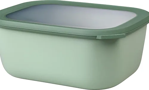Mepal Cirqula - Recipiente circular rectangular para almacenar y servir alimentos de 101.4 fl oz / 101 onzas con tapas transparentes, perfecto para