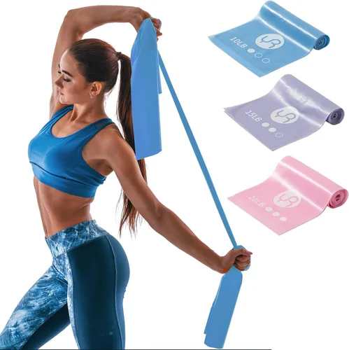 Miniatura 10 de Bandas de resistencia, bandas elásticas sin látex de 6.5 pies de largo, bandas de ejercicio para terapia física, yoga, pilates, rehabilitación