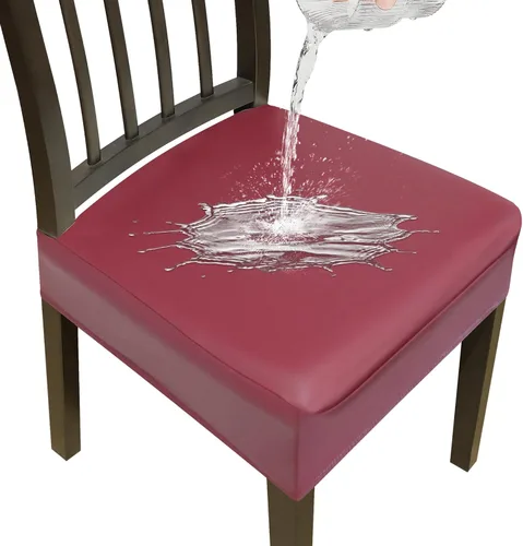 Miniatura 24 de Juego de 4 fundas elásticas para sillas de comedor, fundas para sillas de comedor, fundas para sillas de cocina, fundas de asiento extraíbles y Beige