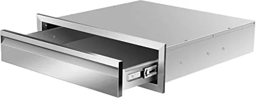 Miniatura 15 de Cajones dobles de acero inoxidable de montaje empotrado con asas empotradas para cocinas al aire libre o isla de barbacoa, 30 pulgadas de ancho x