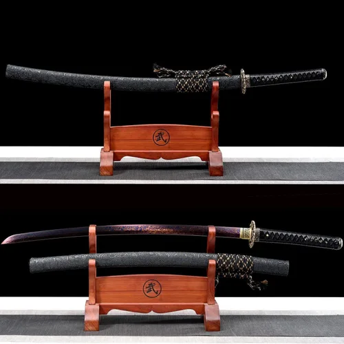 Miniatura 2 de Espada japonesa de samurái Katana auténtica hecha a mano de acero al carbono 1095 de alta calidad, espada de dragón real y afilada, Katana