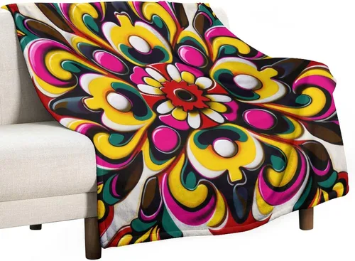 Miniatura 31 de Manta de forro polar con flores mexicanas, acogedora manta de franela para cama de 50 x 60 pulgadas para sofá, cama, oficina, Navidad, Halloween