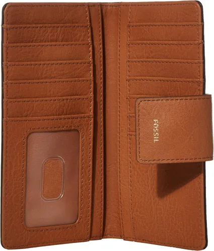 Miniatura 5 de Fossil - Cartera de piel Logan con lengüeta de bloqueo de interferencia de radiofrecuencia para mujer