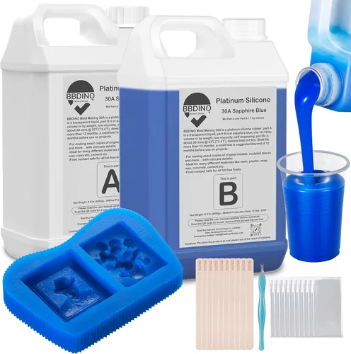 Miniatura 15 de BBDINO Kit de fabricación de moldes de silicona, silicona líquida para fabricación de moldes 30A transparente, goma de silicona de alta resistencia