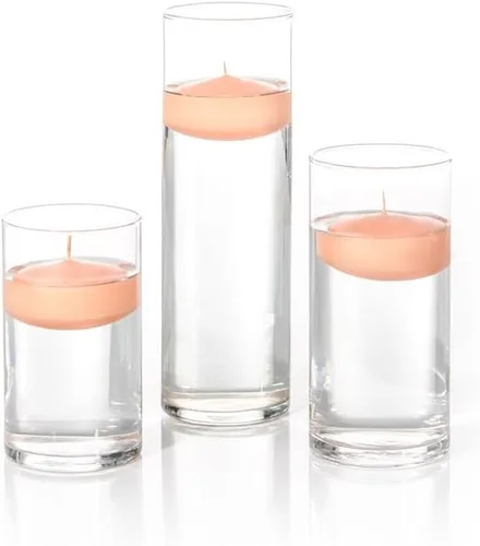 Miniatura 13 de yummi Juego de 18 velas flotantes y jarrones cilíndricos - Borgoña