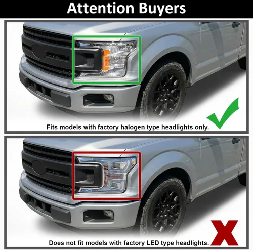 Miniatura 3 de SPEC-D TUNING Faros Delanteros de Proyector Secuenciales Switchback Negros con Barra de Luz LED Compatible con Ford F-150 2018-2020, Par de Conjunto