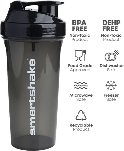 Miniatura 3 de Smartshake O2GO ONE - Botella mezcladora de proteínas de plástico de 27.1 fl oz, 27 onzas, tapa de rosca a prueba de fugas, sin BPA, unisex