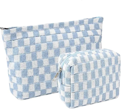 Miniatura 20 de 2 mini bolsas de maquillaje, pequeñas bolsas de maquillaje para bolso, bolsa de cosméticos con bolsillos deslizantes, pequeña bolsa de aseo de viaje
