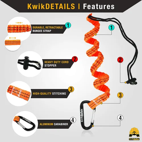 Miniatura 6 de KwikSafety - Charlotte, NC - Kit TSUNAMI [cuerda trenzada de alta calidad] Línea de vida vertical, arnés de seguridad de anillo 1-D, cordón ligero