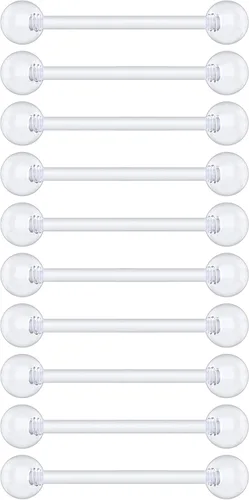 Miniatura 21 de Anillos de plástico para pezón – Anillos de lengua transparentes – Piercing hipoalergénico recto Bioflex