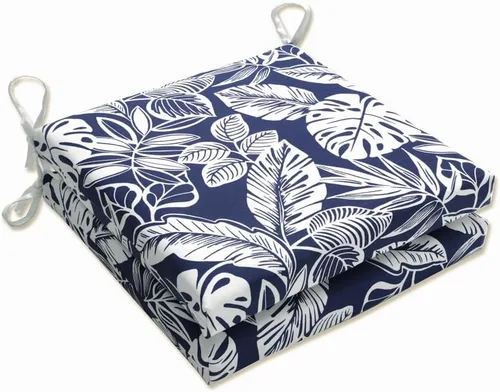 Miniatura 16 de Pillow Perfect Cojines de asiento de esquina cuadrados para exteriores e interiores, 16 x 18.5 pulgadas, selva verde con hojas exuberantes, 2 Selva