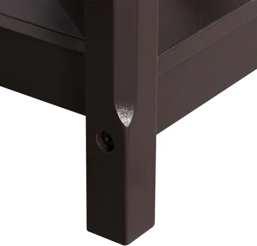 Miniatura 8 de Yaheetech X-Design - Juego de 2 mesas auxiliares para sofá con estante de almacenamiento, soporte lateral de 2 niveles, mesa pequeña para sala