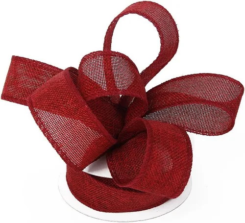 Burlap alámbrico cinta, 1 – 1/2 Pulgadas Por carrete 10-yard, 12 Colores Rojo vino