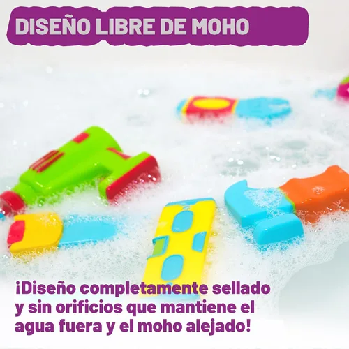 Miniatura 4 de Tub Works® Tools™ - Juguetes de baño sin moho, paquete de 6 Diseño de juguetes de baño sellados y sin agujeros que mantiene la humedad fuera