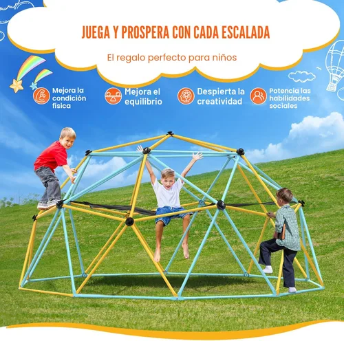 Miniatura 3 de VEVOR - Cúpula de escalada de 10 pies, escalador de cúpula geométrica con hamaca y columpio, gimnasio de jungla con capacidad de 750 lb y fácil
