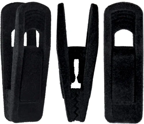 Miniatura 10 de Paquete de 20 clips de terciopelo para colgar pantalones grises, clips de terciopelo fuertes, perfectos para perchas finas de terciopelo (gris)