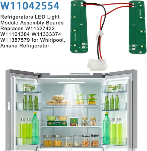 Miniatura 5 de W11042554 Luces del módulo del congelador del refrigerador reemplazan W11101384, W11387579, W11527432- para refrigeradores Whirlpool Kenmore