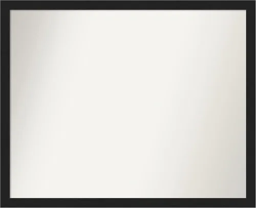 Miniatura 460 de Amanti Art Espejo de baño negro para sobre fregadero, 22 x 22 pulgadas, espejo de tocador cuadrado estrecho negro Avon, marco de madera casual